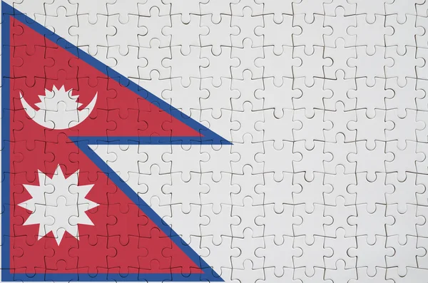 Nepal Flag Depicted Folded Puzzle — Stock Photo, Image