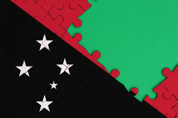 Papua Nya Guineas Flagg Avbildas Ifyllda Pussel Med Gröna Gratisexemplar — Stockfoto