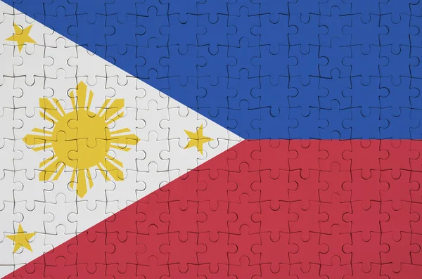 Philippines Flag Depicted Folded Puzzle — Stock Photo, Image