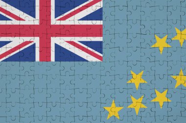 Tuvalu bayrağı katlanmış bir bulmaca tasvir