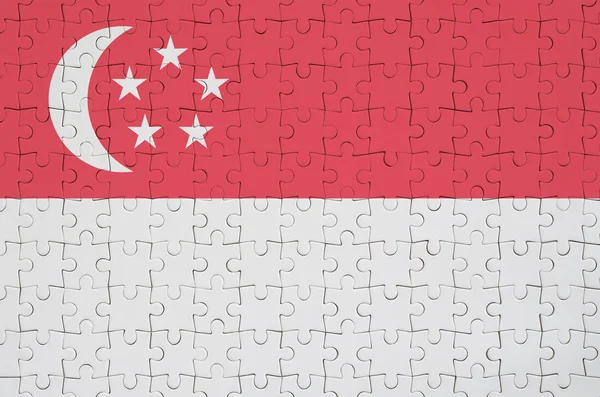Singapore Flag Depicted Folded Puzzle — Stock Photo, Image