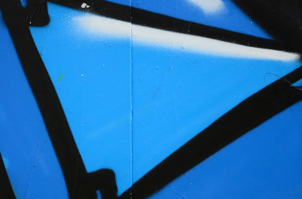 ストリート アート ブルーの色調で色の落書き絵の断片の抽象的な背景画像 — ストック写真