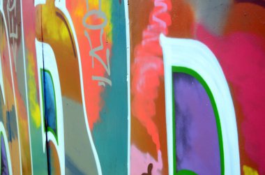 Sokak sanatı. Moda renkler renkli grafiti resimde bir arka plan görüntüsü.
