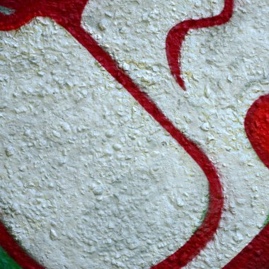 Sokak sanatı. Krom ve kırmızı tonlarında renkli grafiti resmi bir parçasının arka plan görüntü.