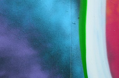 Sokak sanatı. Renkli grafiti resmi bulunan bir rahiplik kozmik mavi ve mor tonları bir arka plan görüntüsü.