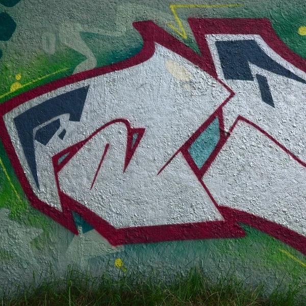 Sztuka Ulicy Tło Obrazu Fragment Kolorowe Graffiti Obraz Odcieniach Chrome — Zdjęcie stockowe