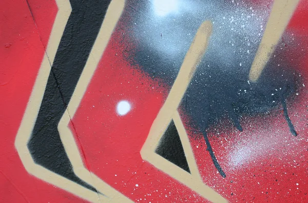 Gatukonst Abstrakt Bakgrundsbild Ett Fragment Färgad Graffitimålning Röda Toner — Stockfoto