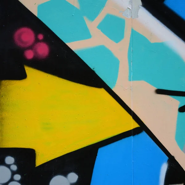 Gatekunst Abstrakt Bakgrunnsbilde Fragment Farget Graffitimaleri Blå Toner – stockfoto