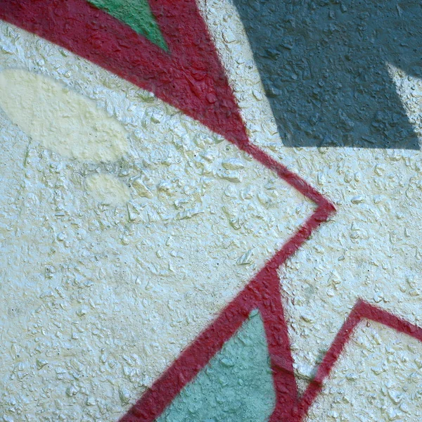 街头艺术 在铬和红色色调的彩色涂鸦画片断的抽象背景图像 — 图库照片
