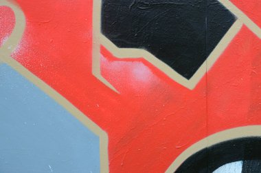 Sokak sanatı. Bir parça kırmızı tonlarında renkli grafiti resminin arka plan görüntü.