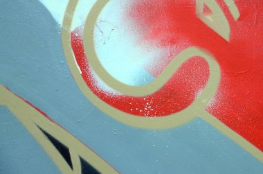 Sokak sanatı. Bir parça kırmızı tonlarında renkli grafiti resminin arka plan görüntü.