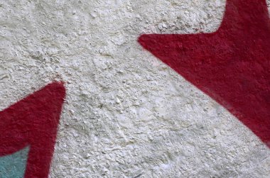 Sokak sanatı. Krom ve kırmızı tonlarında renkli grafiti resmi bir parçasının arka plan görüntü.