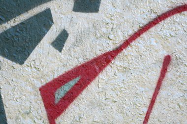 Sokak sanatı. Krom ve kırmızı tonlarında renkli grafiti resmi bir parçasının arka plan görüntü.