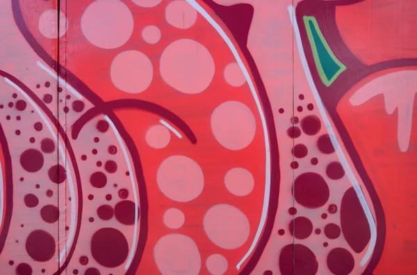 Вуличне Мистецтво Абстрактне Зображення Тла Фрагмента Кольорового Графіті Червоних Тонах — стокове фото