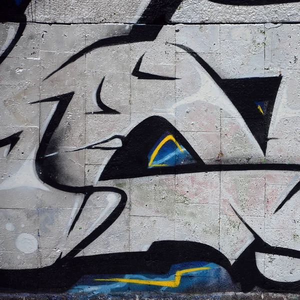 Уличное Искусство Абстрактное Фоновое Изображение Фрагмента Цветной Граффити Хромированном Синем — стоковое фото