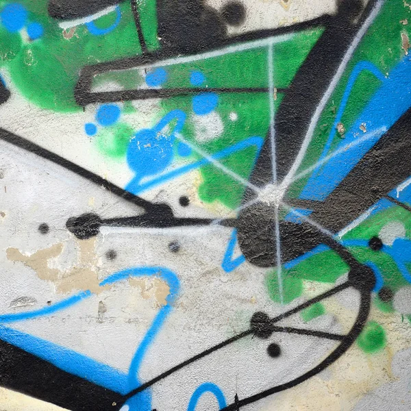 街头艺术 在铬和蓝色色调的彩色涂鸦画片断的抽象背景图像 — 图库照片