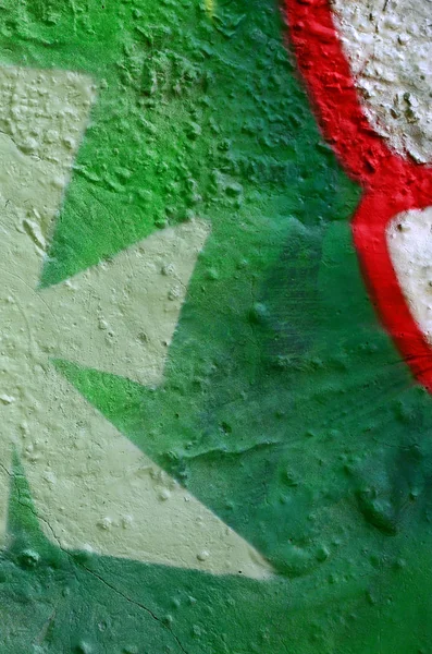 Sokak Sanatı Haki Yeşil Turuncu Tonlarında Renkli Grafiti Resmi Bir — Stok fotoğraf