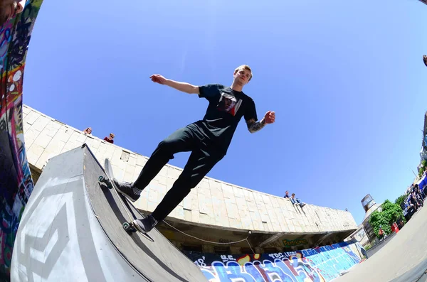 Charków Ukraina Maja 2018 Konkurs Skateboarding Skatepark Zewnątrz Podczas Corocznego — Zdjęcie stockowe