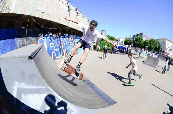 Charkiw Ukraine Mai 2018 Skateboarding Contest Outdoor Skatepark Während Des — Stockfoto