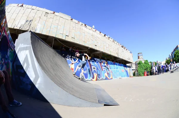 Kharkiv Ukraine Maio 2018 Concurso Skate Parque Skate Livre Durante — Fotografia de Stock