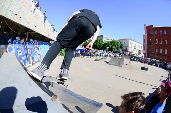 Kharkiv Ucrania Mayo 2018 Concurso Skate Skate Park Aire Libre — Foto de Stock