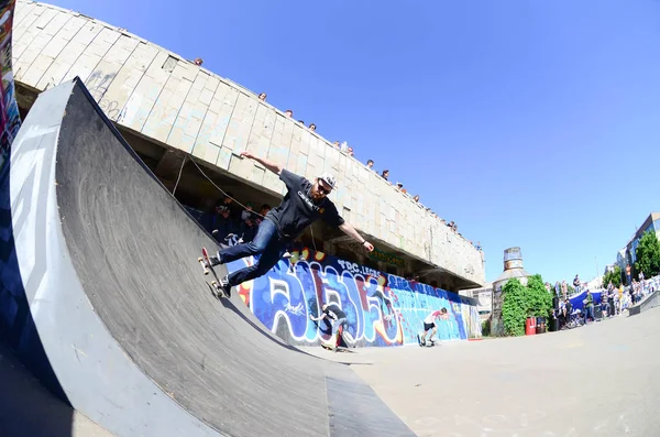 Kharkiv Ukraine May 2018 Skateboarding Contest Outdoors Skate Park Annual — Stock Photo, Image