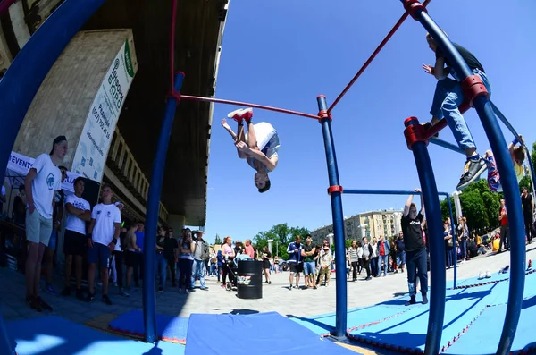 Charkov Ukrajina Května 2018 Street Workout Show Během Každoročního Festivalu — Stock fotografie