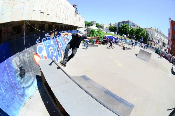 Kharkiv Ucrania Mayo 2018 Patinaje Sobre Ruedas Durante Festival Anual — Foto de Stock