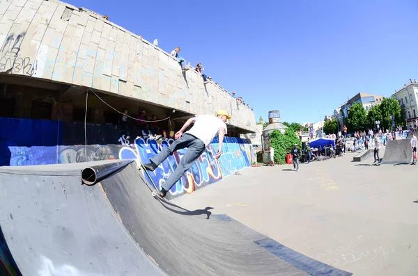Kharkiv Ukraine Maio 2018 Concurso Skate Parque Skate Livre Durante — Fotografia de Stock