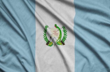 Guatemala bayrağı ile birçok çiziklere spor bez kumaş üzerinde tasvir edilmiştir. Spor takım sallayarak afiş