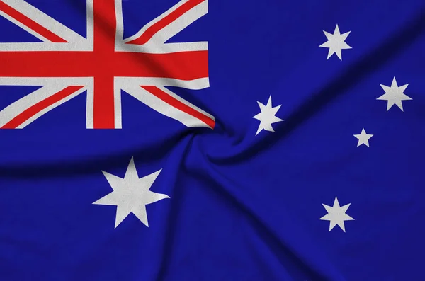 Australia Flag Depicted Sports Cloth Fabric Many Folds Sport Team — Stock Photo, Image