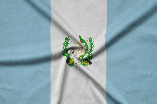 Guatemala Flag Depicted Sports Cloth Fabric Many Folds Sport Team — Stock Photo