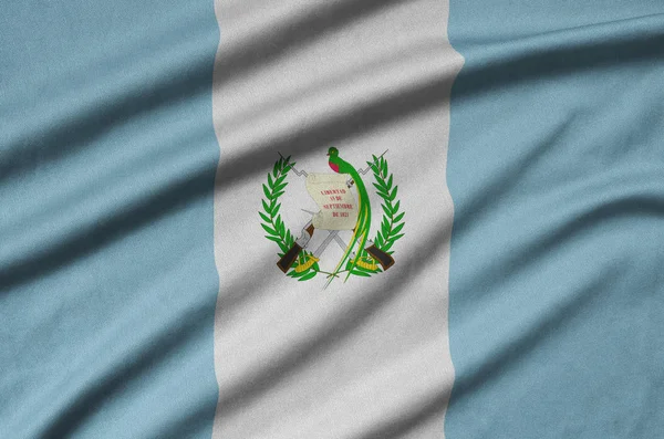 Guatemala Flag Depicted Sports Cloth Fabric Many Folds Sport Team — Stock Photo