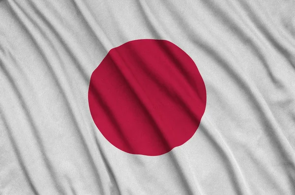 Japan Flag Depicted Sports Cloth Fabric Many Folds Sport Team — Stock Photo, Image