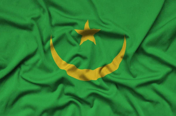 Mauritania Flag Depicted Sports Cloth Fabric Many Folds Sport Team — Stock Photo, Image