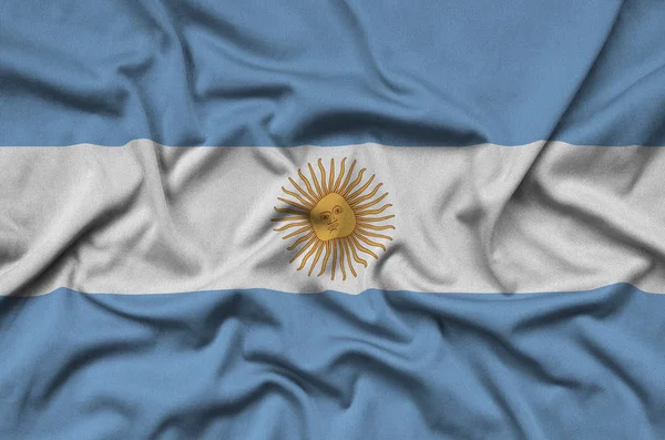 Argentina Flagga Avbildad Sport Tyg Med Många Veck Sport Team — Stockfoto