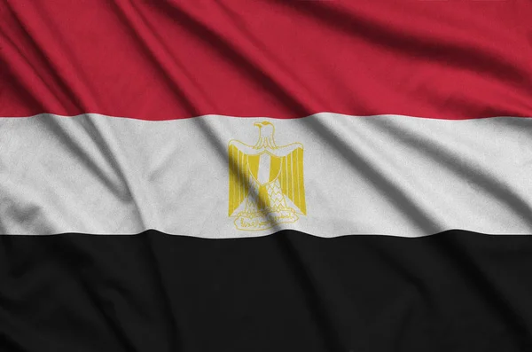 Vlag Van Egypte Afgebeeld Een Sport Doek Stof Met Vele — Stockfoto