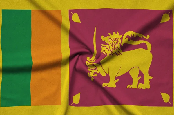 Vlag Van Sri Lanka Wordt Afgebeeld Een Sport Doek Stof — Stockfoto