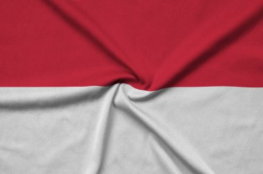 Monaco bayrağı ile birçok çiziklere spor bez kumaş üzerinde tasvir edilmiştir. Spor takım sallayarak afiş