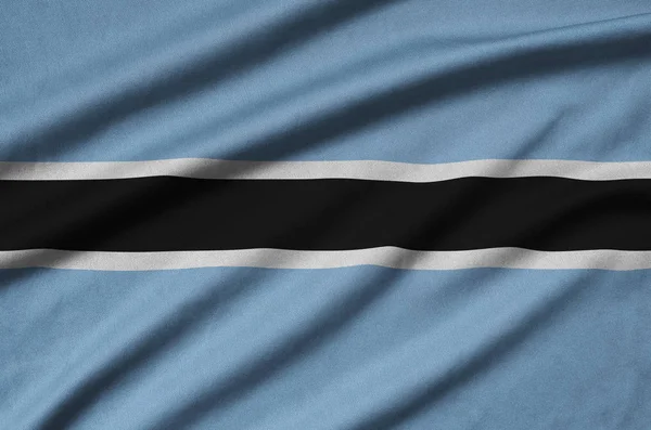 Bandiera Botswana Raffigurato Tessuto Stoffa Sportiva Con Molte Pieghe Squadra — Foto Stock