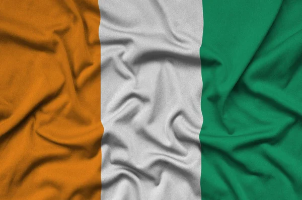 Ivory Coast Flag Depicted Sports Cloth Fabric Many Folds Sport — Stock Photo, Image