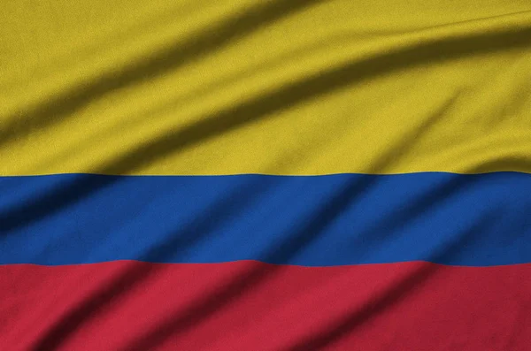 Colombia Flag Depicted Sports Cloth Fabric Many Folds Sport Team — Stock Photo, Image