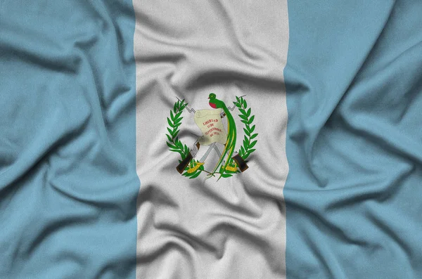 Guatemala Flag Depicted Sports Cloth Fabric Many Folds Sport Team — Stock Photo