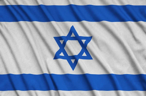 Israel Flag Depicted Sports Cloth Fabric Many Folds Sport Team — Stock Photo, Image