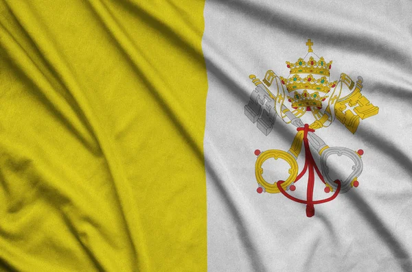 Vatikan Devlet bayrağı ile birçok çiziklere spor bez kumaş üzerinde tasvir edilmiştir. Spor takım sallayarak afiş