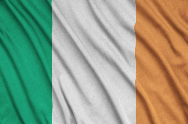 Ireland Flag Depicted Sports Cloth Fabric Many Folds Sport Team — Stock Photo, Image