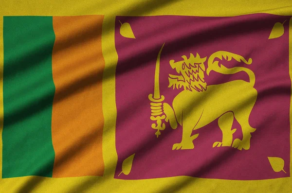 Bandera Sri Lanka Representa Tejido Tela Deportiva Con Muchos Pliegues — Foto de Stock