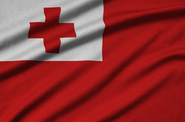 Tonga Flag Depicted Sports Cloth Fabric Many Folds Sport Team — Stock Photo, Image