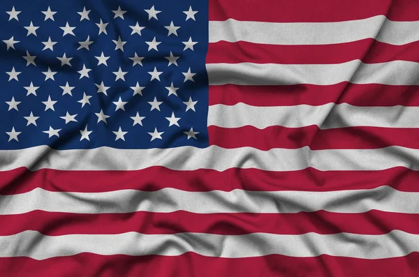 Bandera Los Estados Unidos América Representa Tejido Tela Deportiva Con —  Fotos de Stock