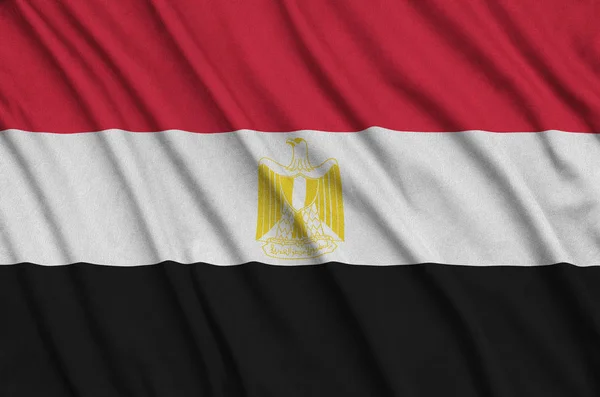 Vlag Van Egypte Afgebeeld Een Sport Doek Stof Met Vele — Stockfoto